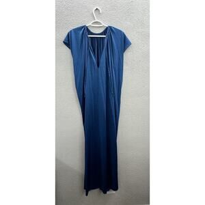Barad & Co Womens Nightgown One Size Blue Silky Nylon Maxi Vintage House Dress